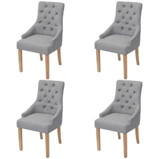 Chaises À Manger Lot De 4 Gris Clair Tissu