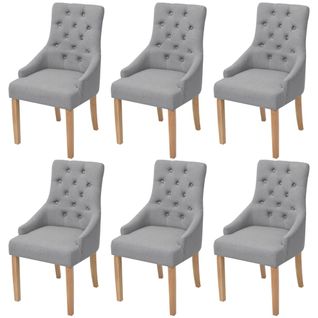 Chaises à Manger Lot De 6 Gris Clair Tissu