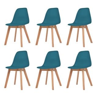 Chaises À Manger Lot De 6 Turquoise Plastique