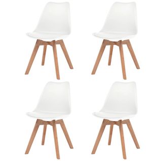 Chaises À Manger Lot De 4 Blanc Plastique