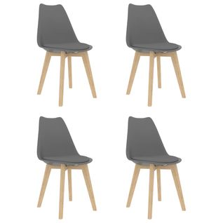 Chaises À Manger Lot De 4 Gris Plastique