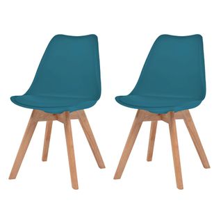 Chaises À Manger Lot De 2 Turquoise Plastique