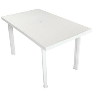 Table Rectangulaire En Pvc - 126x76x72 Cm - Blanc