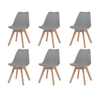 Chaises À Manger Lot De 6 Gris Plastique