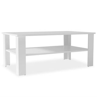 Table Basse En Aggloméré 100x59x42 Cm Blanc