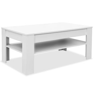 Table Basse En Aggloméré 110x65x48 Cm Blanc