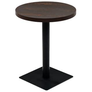 Table De Bistro Mdf Et Acier Rond 60 X 75 Cm Frêne Foncé