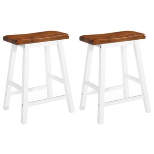 Tabourets De Bar Lot De 2 Bois Massif