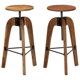 Chaises De Bar Lot De 2 Bois D'acacia Solide