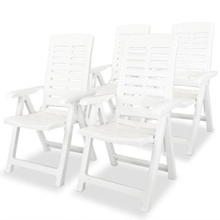 Chaises Inclinables De Jardin 4 Pcs Plastique Blanc