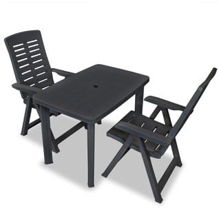 Mobilier De Bistro 3 Pièces Plastique Anthracite