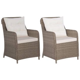 Chaises D'extérieur Avec Coussins 2 PCs Résine Tressée Marron