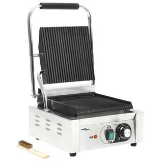 Grill Pour Panini Rainuré Acier Inoxydable 1800 W 31x30,5x20 Cm