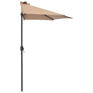 Parasol De Balcon Avec Mât En Aluminium Taupe 270x144 Cm Demi