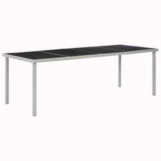 Table De Jardin Noir 220x90x74,5 Cm Acier