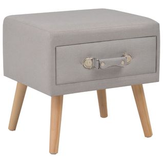 Table De Chevet Gris 40x35x40 Cm Tissu