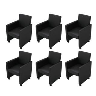 Chaises De Salle À Manger 6 PCs Noir Similicuir