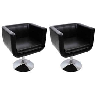 Chaise De Bar 2 PCs Cuir Artificiel Noir