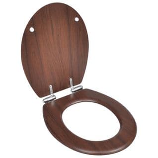 Siège De Toilette Mdf Couvercle à Fermeture En Douceur Marron