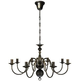 Lustre En Métal Noir Antique 8 X E14 Ampoules