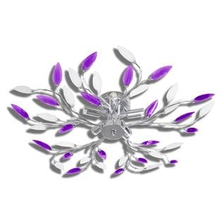Plafonnier Avec Bras En Acrylique Violet Et Blanc 5ampoules E14