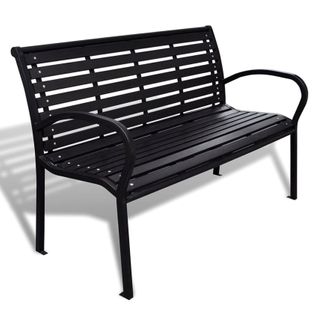 Banc De Jardin Au Style Industriel - 125x60.5x80.5 Cm  - Noir