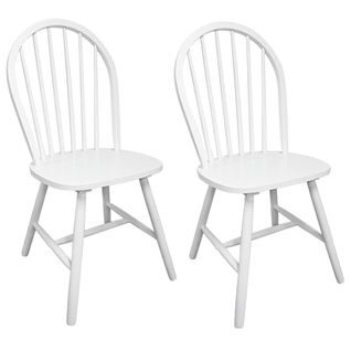 Chaises à Manger Lot De 2 Blanc Bois Hévéa Massif