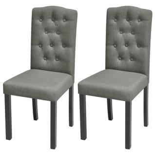 Vidaxl Chaises à Manger Lot De 2 Avec Dossier Gris Tissu Siège De Cuisine Meuble De Repas Intérieur