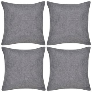 Housses De Coussin 4 PCs Aspect De Lin Anthracite 40x40 Cm