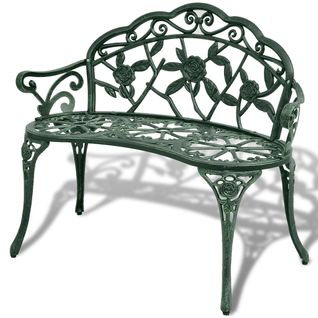 Banc De Jardin 100 Cm Aluminium Coulé Vert