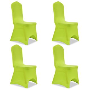 Housse De Chaise Extensible 4 PCs Vert