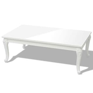 Table Basse 115x65x42 Cm Blanc Brillant