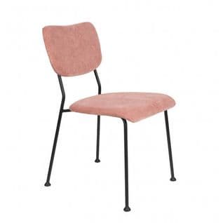 Benson - Chaise De Repas Velours  Rose