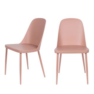 Lot De 2 Chaises En Résine Et Métal