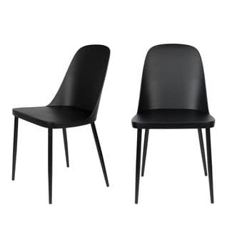 Pip - Lot De 2 Chaises En Résine Et Métal - Couleur - Noir