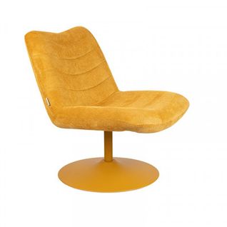 Bubba - Fauteuil Lounge En Velours Jaune