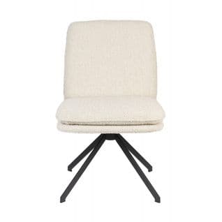 Tyler - Chaise En Tissu Bouclé Blanc