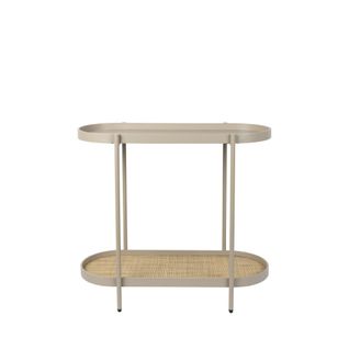 Amaya - Console Aux Bords Arrondies En Bois Et Métal - Couleur - Beige