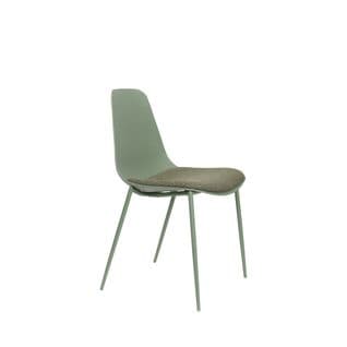 Lot De 4 Chaises En Plastique, Tissu Et Métal