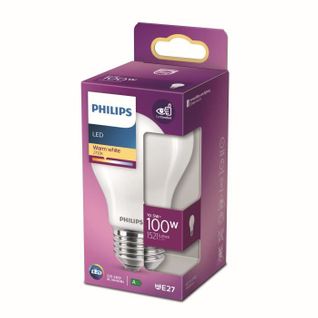 Ampoule LED standard E27 PHILIPS 100W blanc chaud