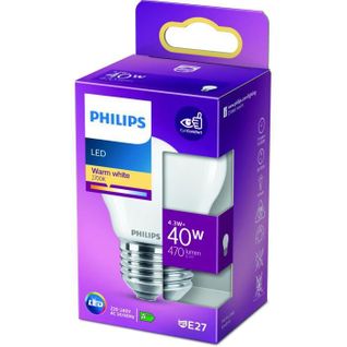 LED Classic 40w Sphérique E27 Blanc Chaud Dépolie Non Dimmable