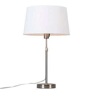 Lampe De Table Acier Avec Abat-jour Blanc 35 Cm Réglable - Parte