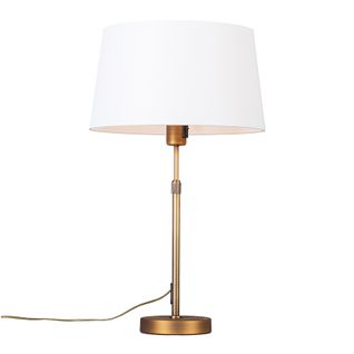 Lampe De Table Bronze Avec Abat-jour Blanc 35 Cm Réglable - Parte