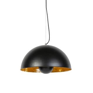 Lampe à Suspension Industrielle Noire Avec Or 50 Cm - Magna Eglip