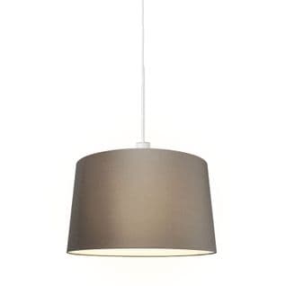 Lampe à Suspension Moderne Blanc Avec Abat-jour 45 Cm Taupe - Combi 1