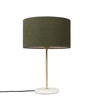 Lampe De Table En Laiton Avec Abat-jour Vert 35 Cm - Kaso