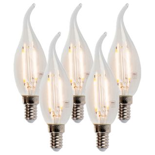 Lot De 5 Lampes Bougies à Pointe Filament LED E14 Dimmables 250lm 2700k