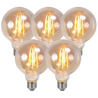 Set De 5 Ampoules Fumées à Filament LED E27 Dimmables 5w 450lm 2200k