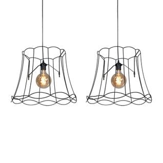 Lot De 2 Lampes Suspendues Rétro Noir 50 Cm - Granny Frame