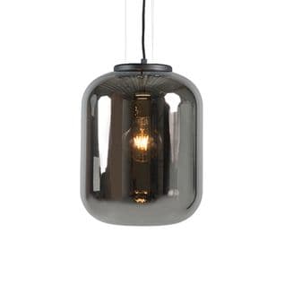 Lot De 2 Lampes Suspendues Design Noir Avec Verre Fumé - Bliss
